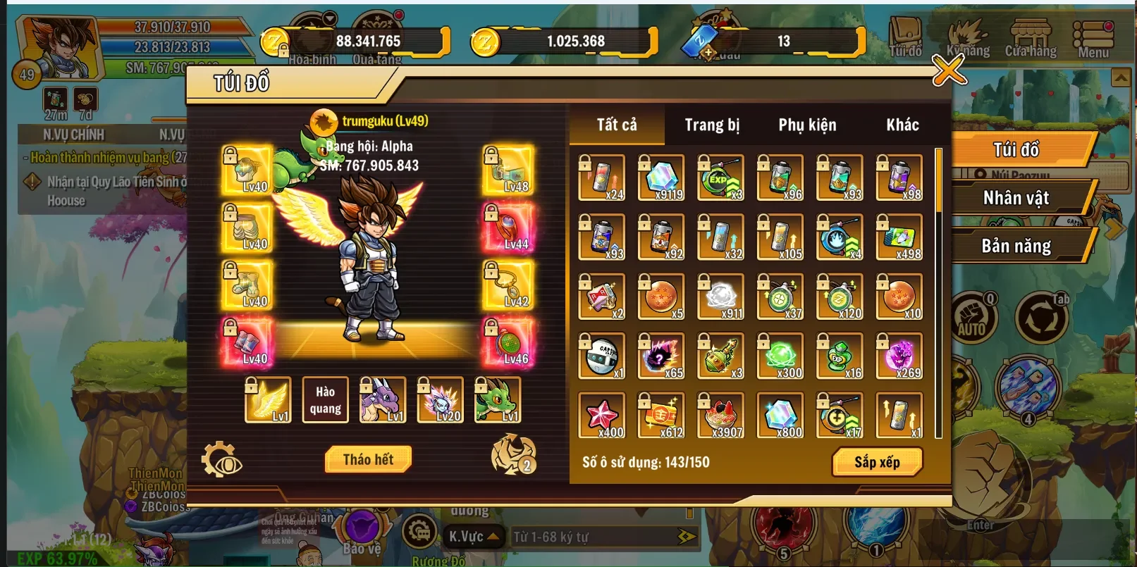 acc ngon giá rẻ, đồ full +6 +7, tài nguyên như hình